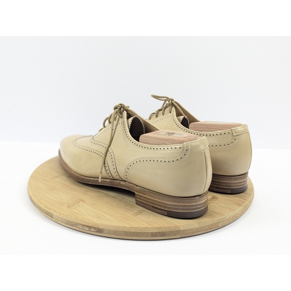 Peal Co Dress Shoes Mens 10 D Brooks Brothers Oxford Beige Wingtip Classic - Picture 5 of 15